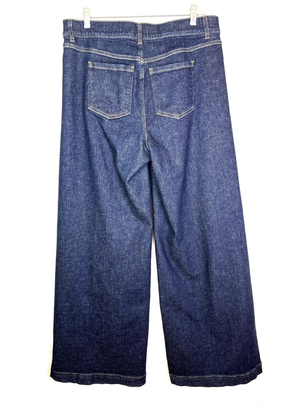 Like New SPANX Wide Leg Pull-On Stretch Jeans Raw Indigo size XL - Picture 5 of 7